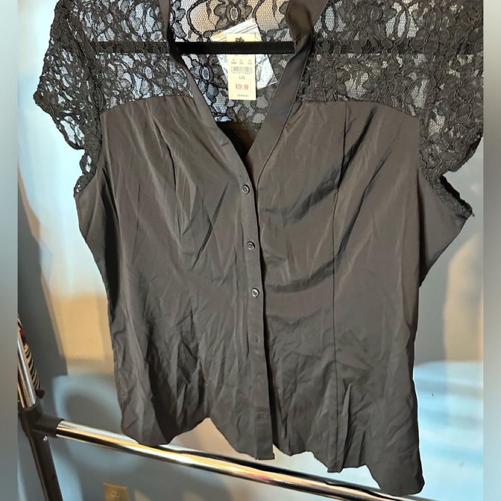 NWT Express lace shoulder top